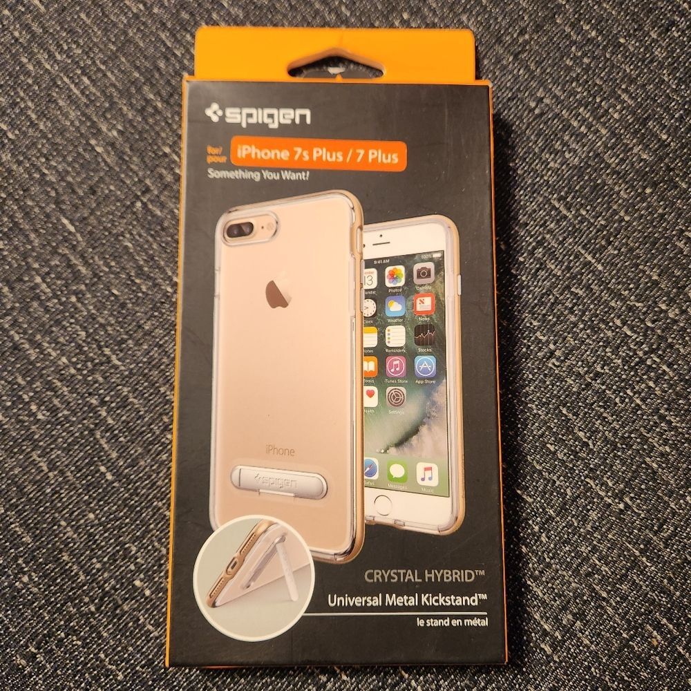 Spigen iPhone 7s Plus 7 Plus Phone Case Crystal Hybrid Universal Metal Kickstand